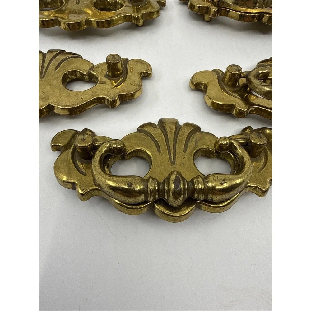 Vintage Canada Brass Drawer Pulls CP-3047 Distressed Salvaged 7 Read PCs Missing